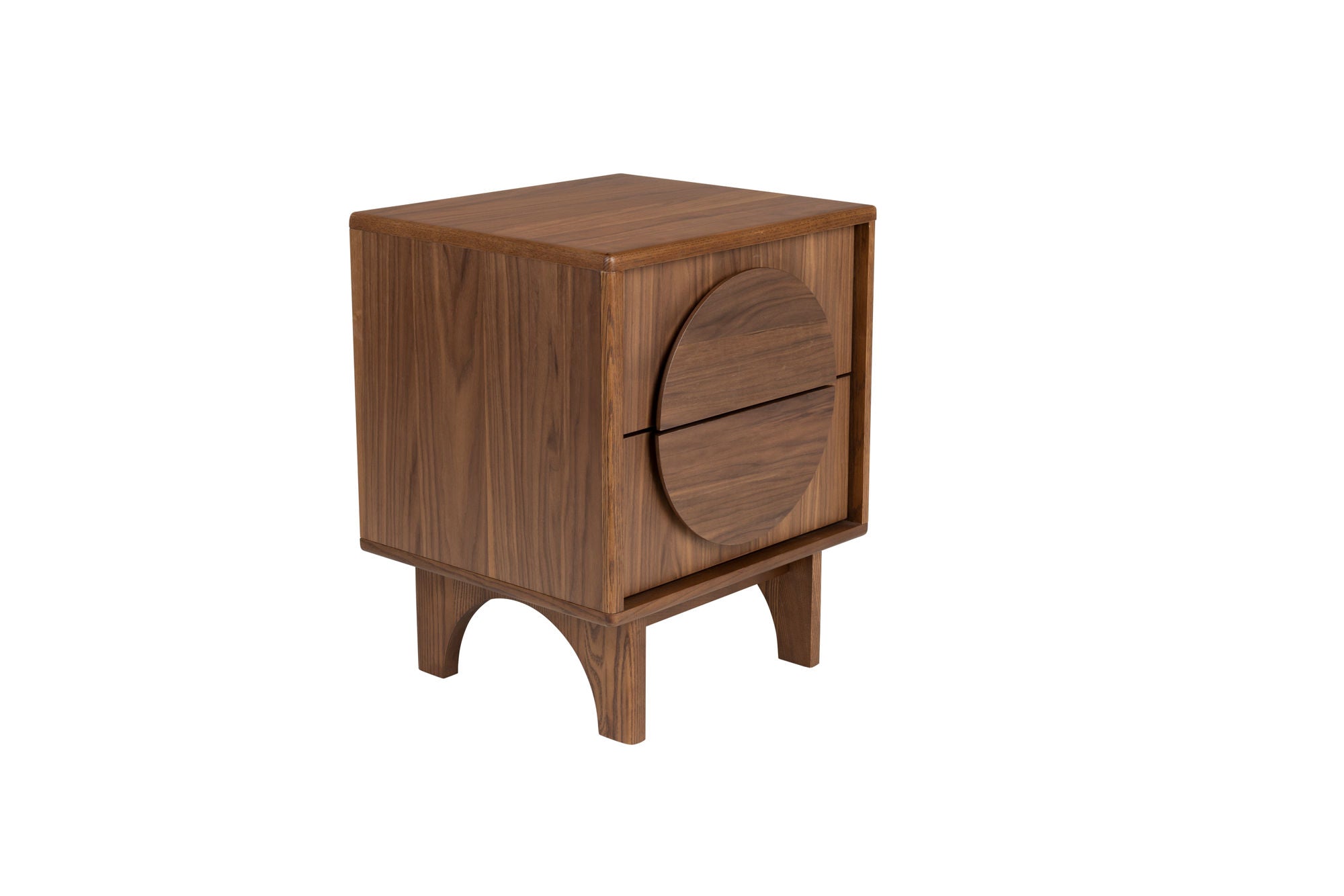 Zuiver Groove Walnut Wood Bedside Table